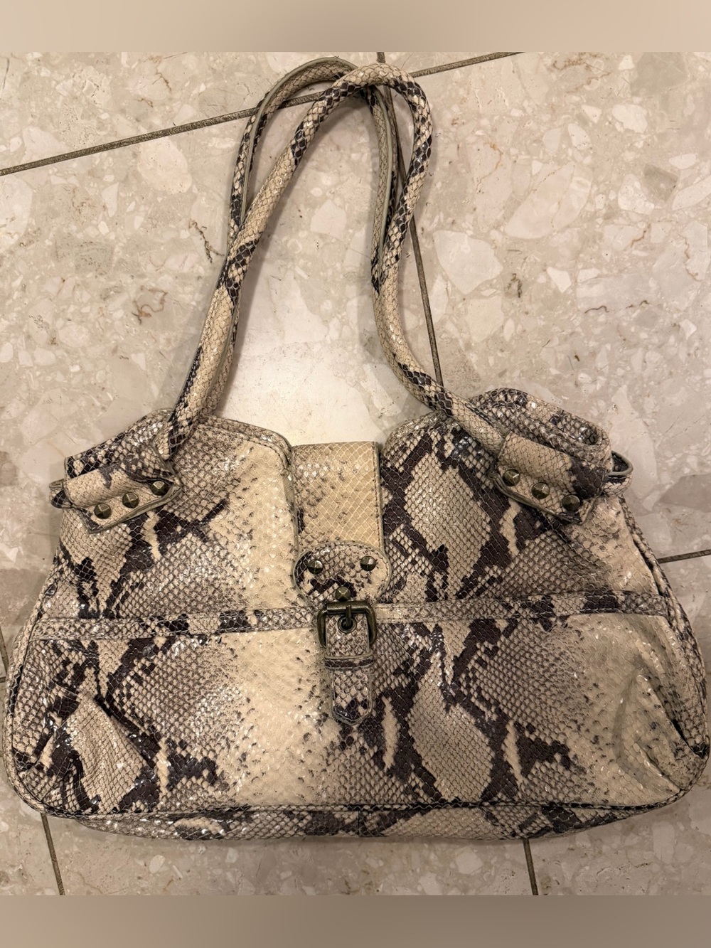 Vintage Cynthia Rowley Snakeskin Shoulder Bag Satchel